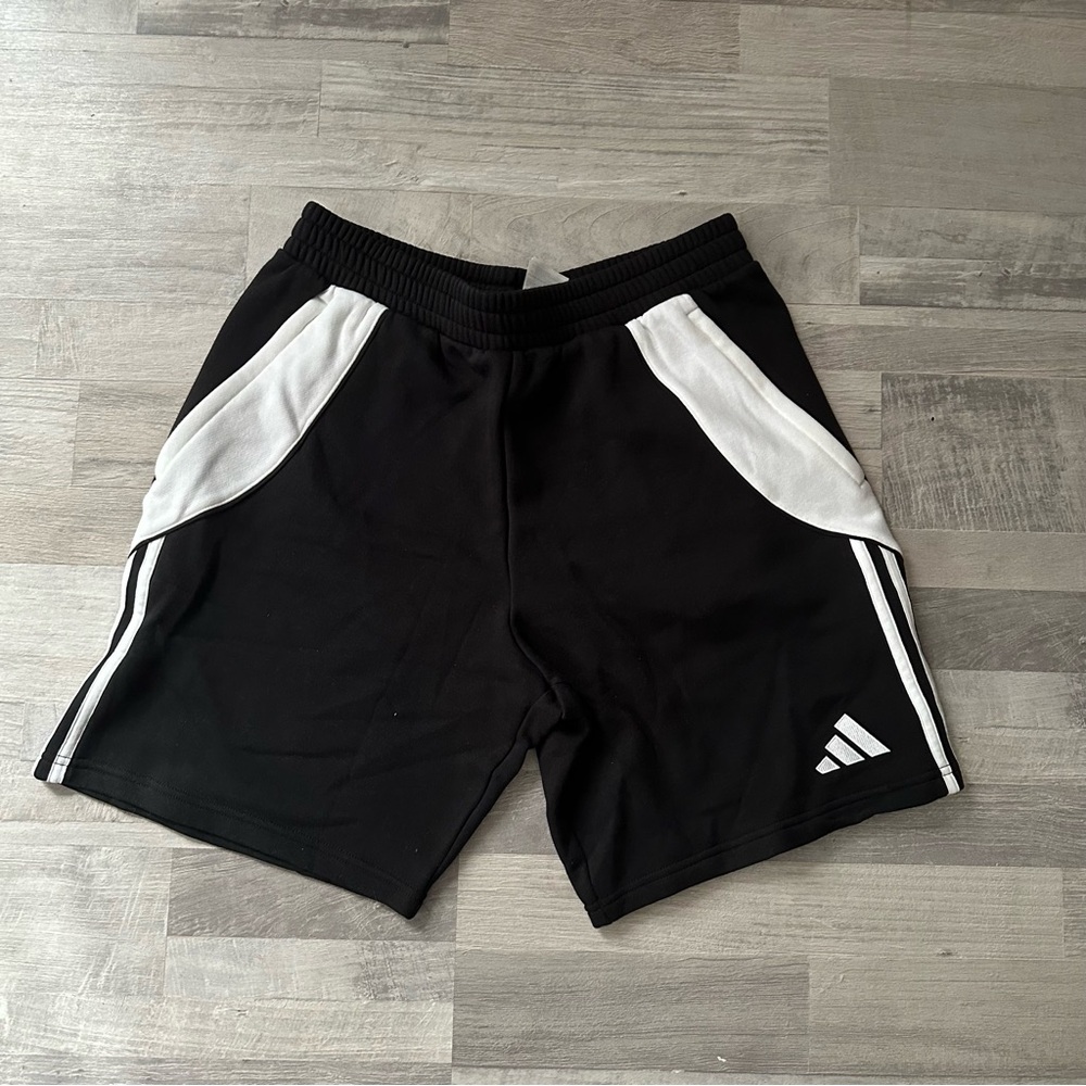 Adidas Men's Black and White Athletic Shorts